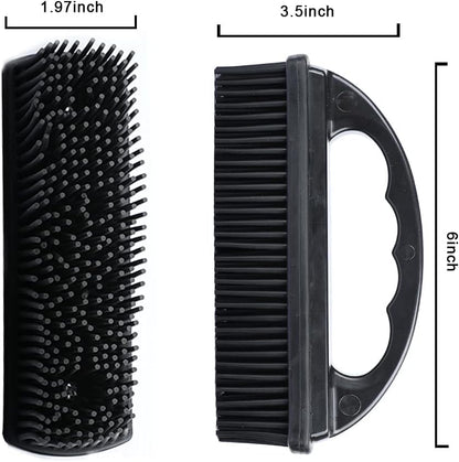 Godiyyer Rubber Pet Hair Removal Brush Lint & Hair Removal Cat Dog Hair Remover Brush Pet Hair Removal Tool Silicone Lint and Debris Remover for Cleaning,Grooming,Lint and Fur Removal,Home (Red&Black)