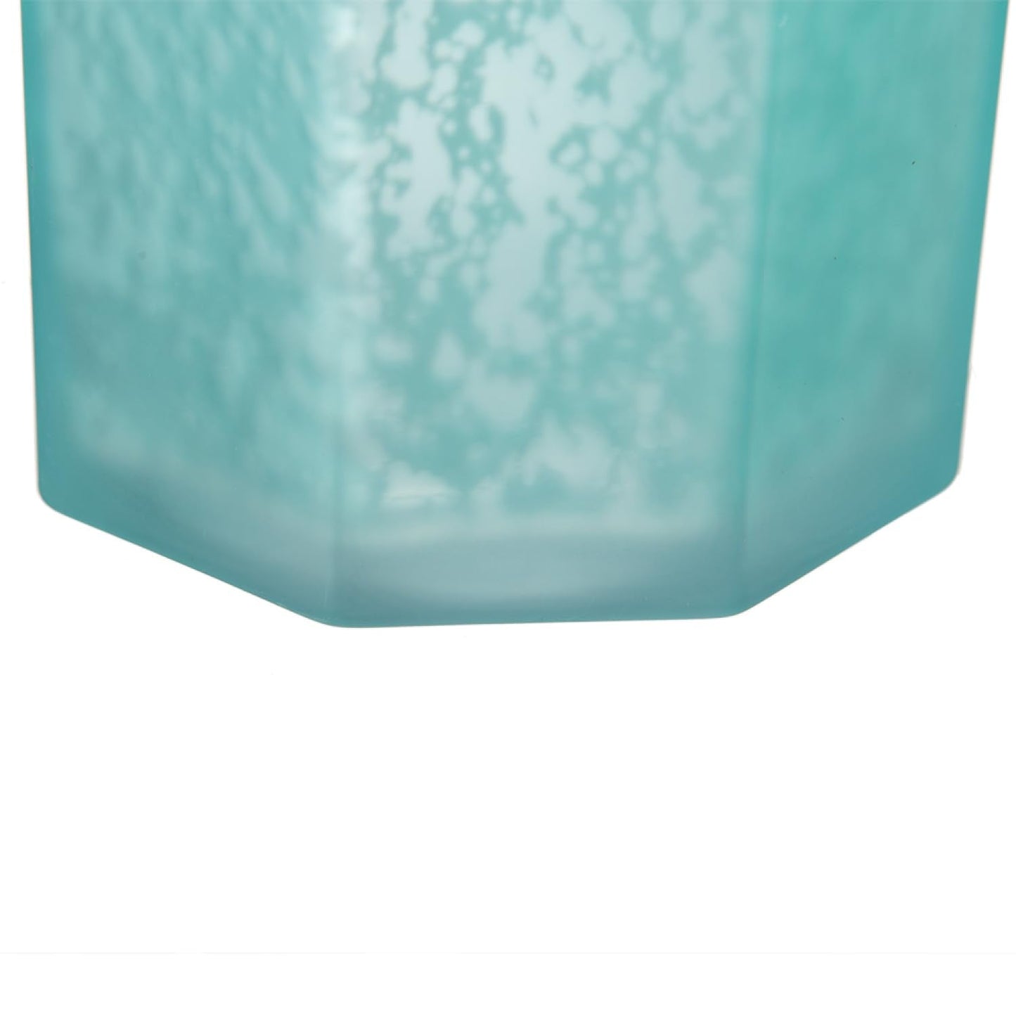 Aqua Blue Frosted Mercury Glass Octagonal Candle Holder, 4 Pack