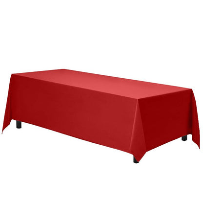 Gee Di Moda Rectangle Tablecloth - 90 x 132 Inch Red Table Cloth for 6 Foot Tables with Floor-Length Drop - Heavy Duty Washable Fabric for Holiday Party, Dinner, Weddings & Baby Shower