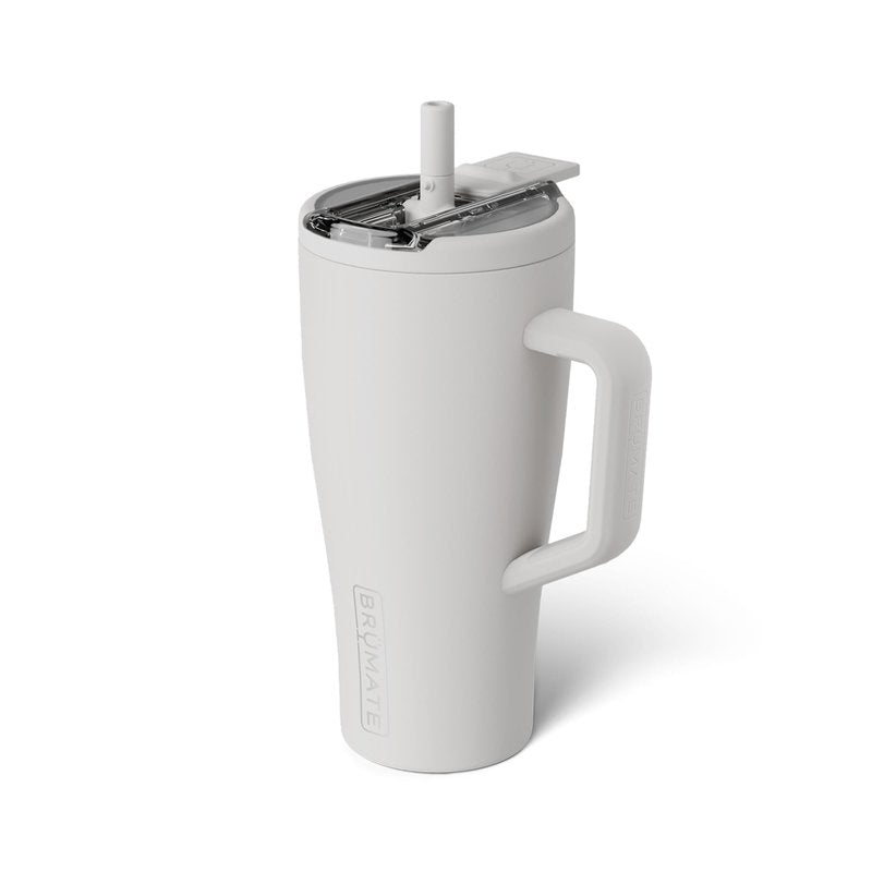 BrüMate Era Flip 30oz Tumbler with 100% Leakproof Covered Straw Lid | Hygienic Covered Straw | Insulated Stainless Steel Water Bottle with Handle | Cup Holder Friendly | BPA-Free (Dune)