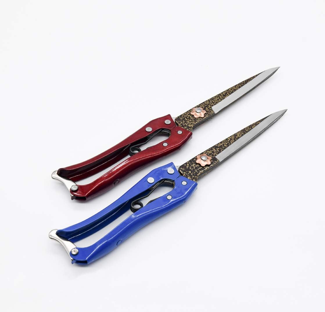 Grass Shear Sheep Shear Alpaca Shear - Coated Wear-Resistant Handle, Manganese Steel Double Blade, Strong Spring Suitable For Cattle And Sheep and Horse Hair Hand-Cut (Red 10.2 inches)