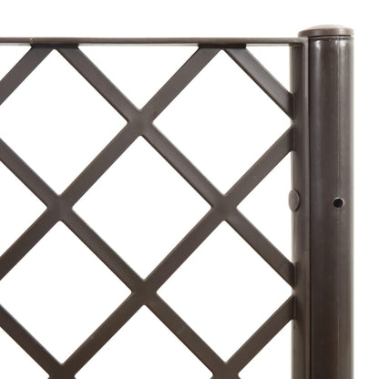 XHNIFBN Brown Modular Garden Planter with Trellis 63x63x55 in Outdoor Raised Beds Box UV Polypropylene for Balcony Patio Terrace