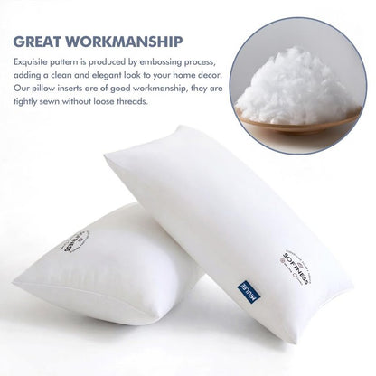MIULEE 12x20 Throw Pillow Inserts (Set of 2), Rectangle Premium Soft Decorative Pillow Inserts for Sofa Bed Living Room