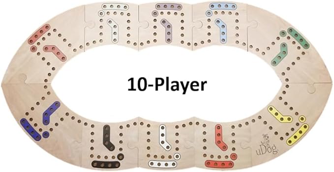 uDog Board Game | Old-Fashioned Fun for 2–12 Players | Handmade in The USA | Durable Wooden Pieces to Last a Lifetime | Family Game Night (12 Player)