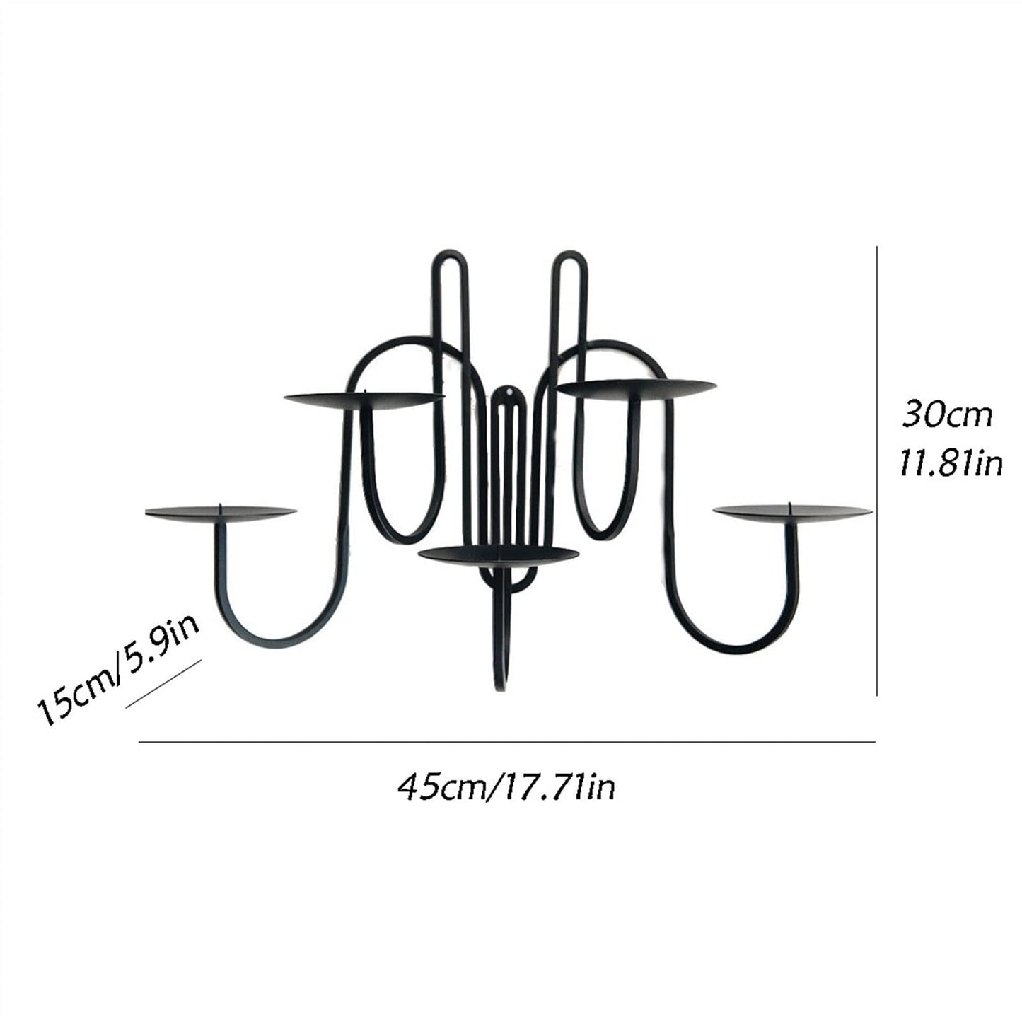 Decorative Candlestick European Light Luxury Iron Wall Mounted Candlestick Simple Living Room Porch Corridor Candle Holder Candlestick