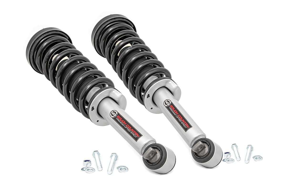 Rough Country Loaded N3 Leveling Struts for Ford F-150 4WD (2014-2025) 2" Lift - Pre-Loaded Coil Strut, Bolt-on Install, Set of 2