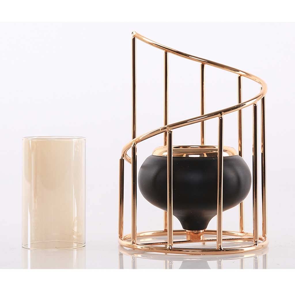Candlestick Holders Gold Metal Candle Holder European Geometric Candlestick Romantic Candle Cup Living Room Home Decoration Wedding Centerpiece Decorative Candle Holders (Size : A)