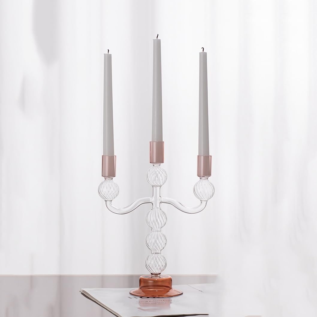 Candlestick Holders European Style Three-Head Glass Candlestick Home Decoration Ornaments Wedding Table Candle Holder Candle Holders