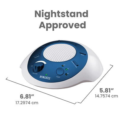 Homedics SoundSleep White Noise Sound Machine, Blue, Small Travel Sound Machine with 6 Relaxing Nature Sounds, Portable Sound Therapy for Home, Office, Nursery, Auto-Off Timer, By Homedics