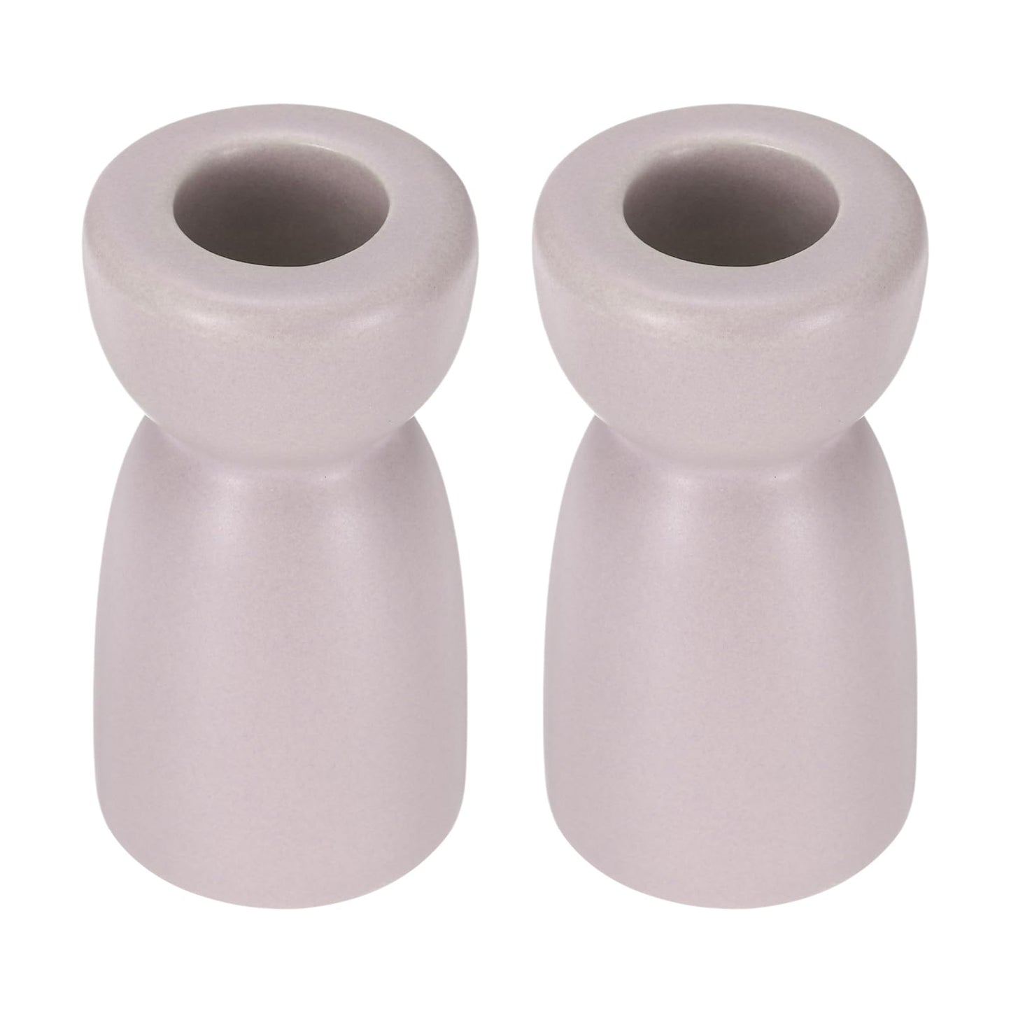 uxcell 2 Pack Candlestick Holder Light Purple Ceramic Taper Candle Holder Candle Stand Holders Modern Style Decoration for Centerpiece Tabletops Anniversary