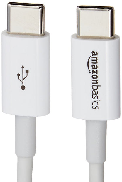 Amazon Basics USB-C to USB-C Fast Charger Cable, 480Mbps Speed, USB-IF Certified, for Fast Charging Apple iPhone 16/15, iPad, MacBook, Samsung Galaxy, Tablets, Laptops, 6 Foot, White
