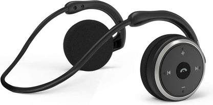 itayak Behind The Head Headphones, Bluetooth 5.0 Neckband Around Head Headphones Lightweight Small Foldable Wireless Sports Sweatproof Headset with Microphone & Carrying Case (Black)