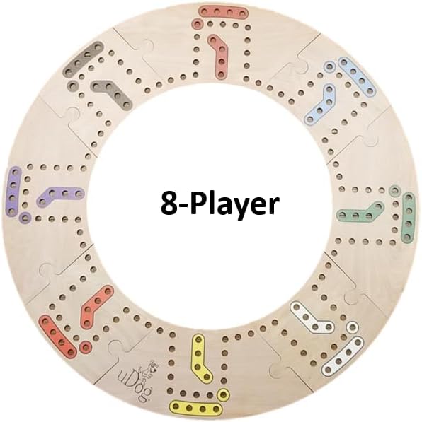 uDog Board Game | Old-Fashioned Fun for 2–12 Players | Handmade in The USA | Durable Wooden Pieces to Last a Lifetime | Family Game Night (12 Player)
