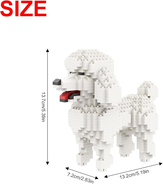 Larcele Mini Building Blocks Animal Set DIY Micro 3D Building Toy Bricks790 Pieces KLJM-05(Teddy in White)