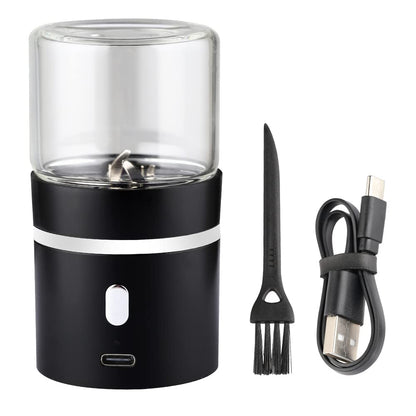 Spacenight Electric Herb Grinder, USB-Rechargeable, 1.7oz Glass Herb Chamber - Ideal for Everyday Carry