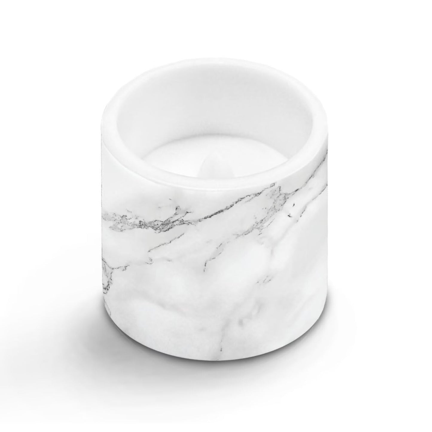 Cozeyat Silver Marble Flameless Candles 4 Pack Battery Operated with Remote Control Timer LED Pillar Candles Waterproof for Indoor Outdoor Beach