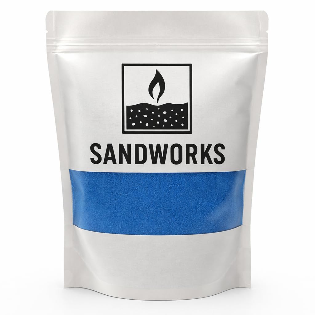 SANDWORKS Sand Wax Candle Making Kit – 5 Wooden Wicks & 15 Cotton Wicks, 500 g Premium Fragrance-Free Sand Wax (Deep Tide Blue)
