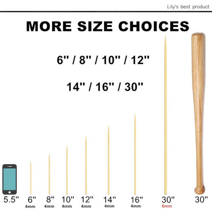 10" Natural Bamboo Skewers for BBQ，Appetiser，Fruit，Cocktail，Kabob，Chocolate Fountain，Grilling，Barbecue，Kitchen，Crafting and Party. Φ=4mm, More Size Choices 6"/8"/12"/14"/16"/17.5"/30"/36"(1000 PCS)