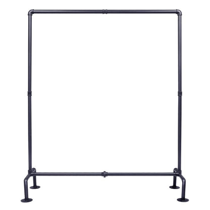 OROPY Industrial Pipe Clothing Rack Free Standing, Heavy Duty Detachable Clothes Rack with 4 Stable Feet for Garment Storage Display, Black