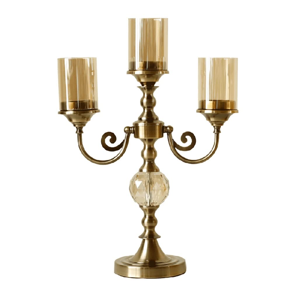 Candlestick Holders Three-Headed Candle Holder Metal Pillar Candlestick for Wedding Party Candlelight Dinner Event Candelabra Table Decoration Ornament Candle Holders