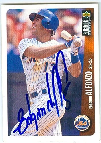 Sports Memorabilia Autograph Warehouse 246970 Edgardo Alfonzo Autographed Baseball Card - New York Mets 1996 Upper Deck - No. 218