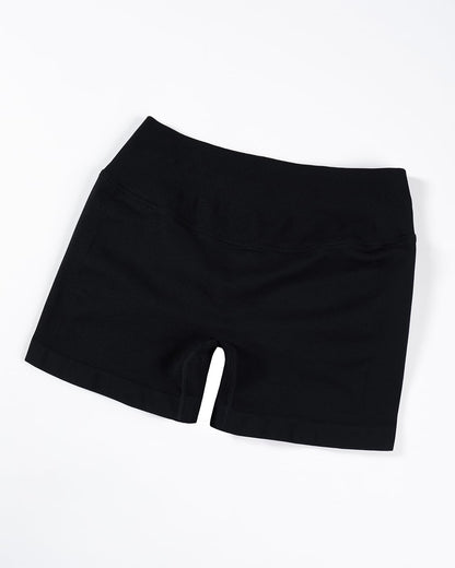 AUROLA Influence Collection Workout Shorts for Women,No Roll Up New Scrunch SeamlessGym Short-2.5" Inseam, Black, M