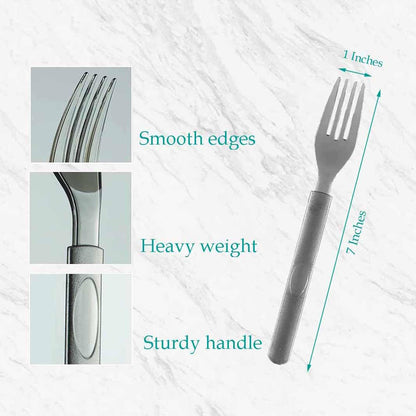Gold Individually Wrapped Heavy Weight Disposable Plastic Forks - Perfect for Outdoor Parties & Family Gatherings
