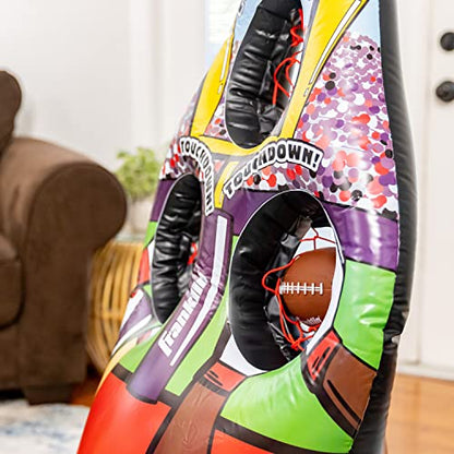 Franklin Sports Kids Football Target Toss Game with 3 Target Holes - 2 7.25" Footballs Included with Pump - 45" Tall