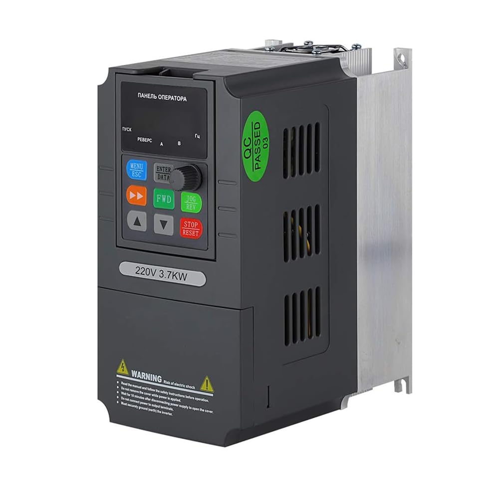 ATO 5hp VFD, 220V Single to Three Phase VFD Variable Frequency Drive, 5hp 3.7 kW VFD 220V-240V Single Phase Input 0-220V 3 Phase Output VFD for AC Motor Speed Control(1-Phase Input, 3-Phase Output)