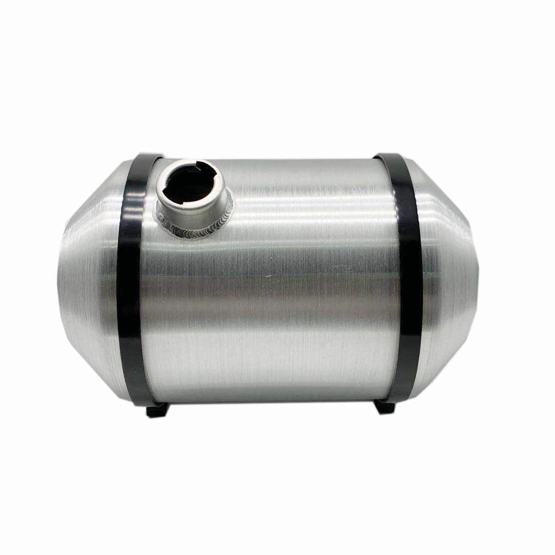 JSD 5 Galllons 10" x16" Spun Aluminum Gas Tank / Round Fuel Tank End Fill 3/8" NPT Outlet