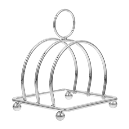 Cabilock Stainless Steel Toast Rack Vertical Bread Loaf Slices Holder Stand Table Serving Metal Slice Bread Rack Desktop Toast Stand Kitchen Gadget