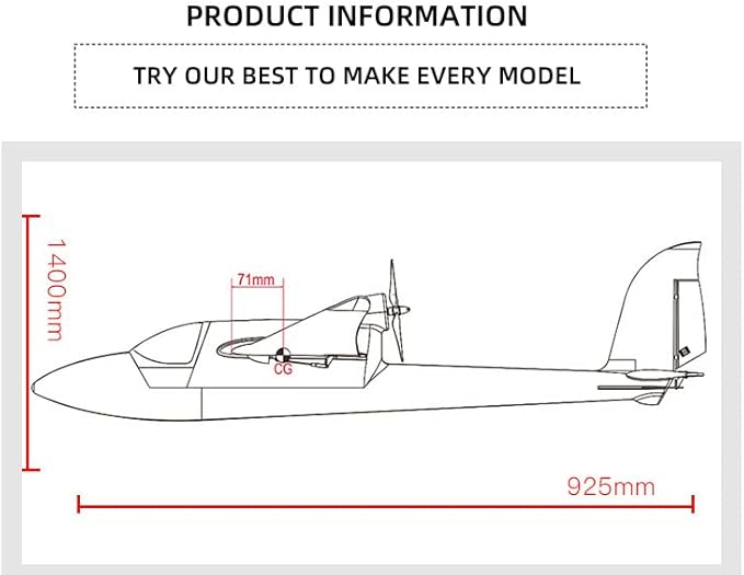 RC Plane Airplane Sky Surfer 1400mm 55inch Wingspan EPO FPV Glider Trainer RC Airplane PNP Version (Blue)