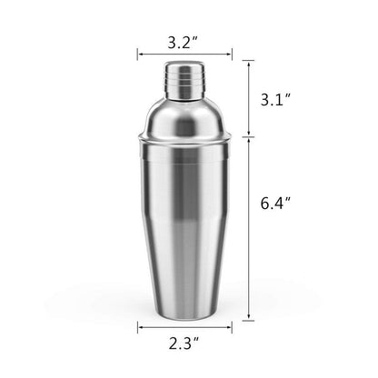 Cocktail Shaker,24 oz Martini Shaker,Food Grade Stainless Steel Martini Mixer Built-in Strainer,Drink Shaker by LUCKYGOOBO,Bartender Kit Gifts. (Black)