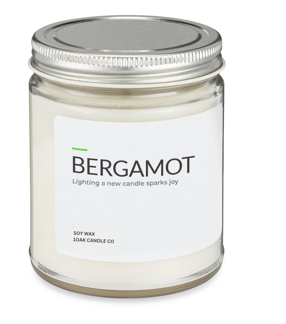 1OAK Bergamot Candle - Soy Candles for Home Scented - Long Burning Premium - Hand-Poured (7oz.)