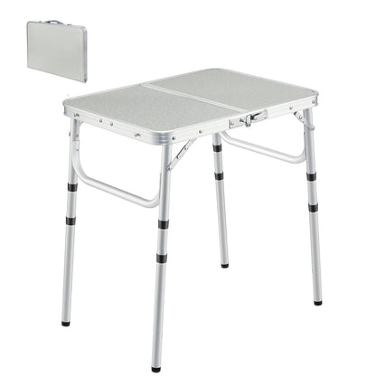 REDCAMP Small Folding Camping Table 2ft, 3 Heights Portable Outdoor Folding Table Aluminum Camp Table Adjustable Height Lightweight for Picnic Cooking Beach