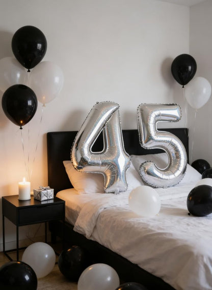 Laser Silver 2 Balloon, Number Balloons 40 Inch, 2nd Balloon Number Birthday Decorations, Second Two Birthday Party Supplies, Number 2 Balloon