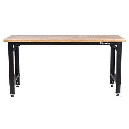 Montezuma 6' Adjustable Height Steel and Solid Wood Workbench Station