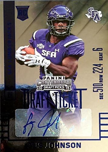 Sports Memorabilia Autograph Warehouse 291567 2015 Panini Draft Picks Foil Gus Johnson Autographed No.268 Rookie Football Card - Stephen F. Austin State RB
