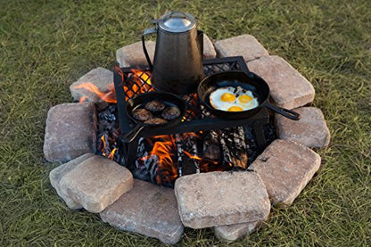 Amazon Basics Heavy-Duty Portable Camping Grill Grate for Campfire Cooking, Black