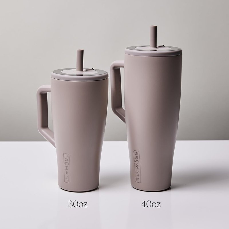 BrüMate Era 30 oz Tumbler with Handle and Straw | 100% Leakproof Insulated Water Bottle Tumbler with Lid and Flexible SoftSip Straw | Made of Stainless Steel | Cup Holder Friendly | 30oz (Houndstooth)