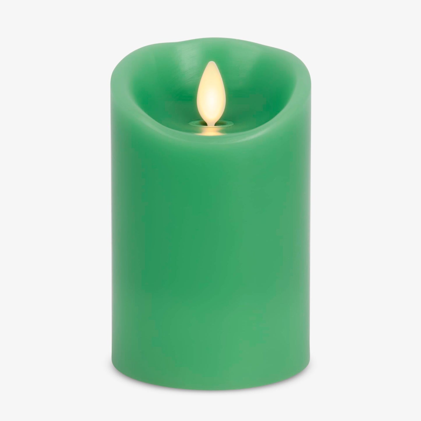 Luminara Flameless LED Battery Operated Flickering Pillar Moving Flame Candles (Vibrant Green, 3" x 4.5")