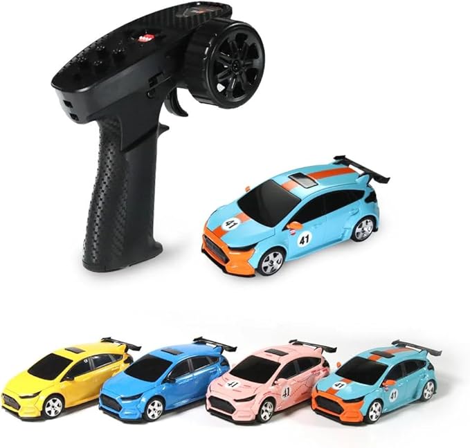 Mini RC Car with HD FPV Camera 1:43 Scale RC Drift Car for 25+ Mins Play 2.4GHz FPV Rc Car with LED Ambient Lights &amp Gyro Mini Racing Toys for Adults (RTR FPV Goggles Version/Yellow)