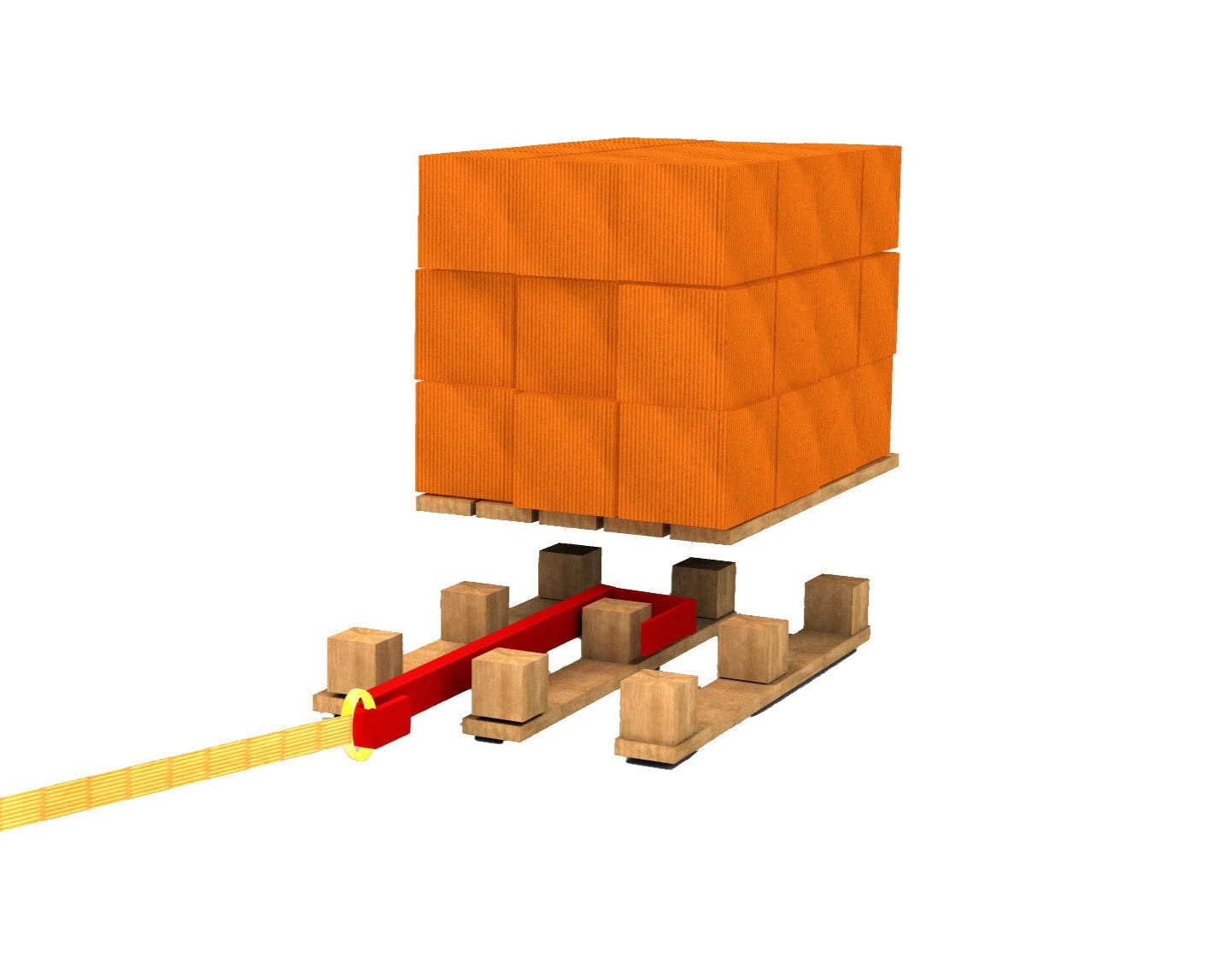 Safepul Pallet Puller Bar (with 3.7m Strap). For Forklifts – 74x18 cm Steel Pallet Hook & Polyester Pallet Puller Strap with Steel Hardware – Forklift Pallet Grabber for Pallet Transport