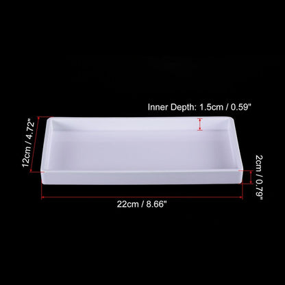 PATIKIL 15x11 Fast Food Tray, Plastic Reusable Multi-Purpose Rectangle Serving Tray Smooth Surface for Restaurant Home Kitchen, White