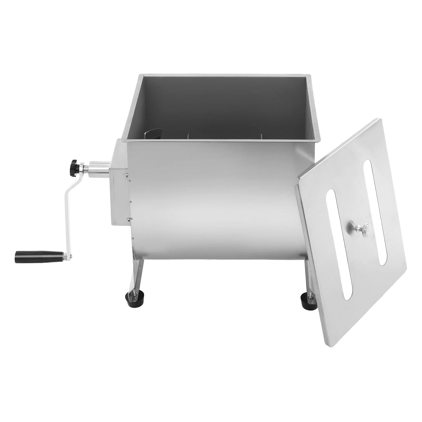 Commercial Manual Meat Mixer with Lid, Stainless Steel Fixed 44lbs Tank Hand Meat Mixer Tool for Sausage