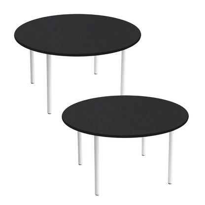 Klmnop 2 Pack Fitted Round Tablecloth with Elastic for 45" - 56" Tables, Waterproof Stretch Tablecloth, Washable Table Cover for Picnic, Camping, Indoor and Outdoor Use