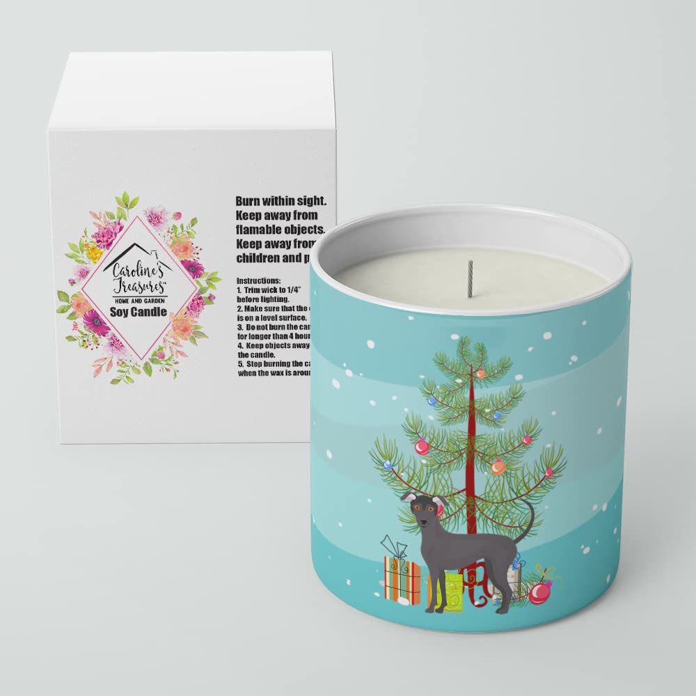 Caroline's Treasures CK3442CDL Argentine Pila Dog Christmas Tree 10 oz Decorative Soy Candle Nature Soy Wax Essential Oil Home Decor Ideal for Bedroom Kitchen Bath Office Gift, 10 oz
