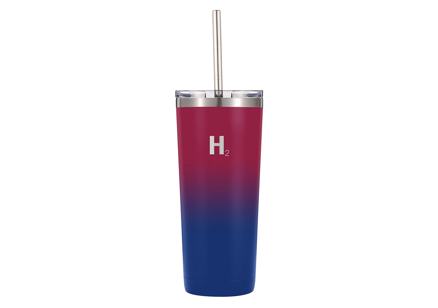 H2 HYDROLOGY Classic Tumbler | Tumbler With Lid and Four Straws | Double Wall Vacuum Insulated & Stainless Steel Water Tumbler | Anti-Slip Tumbler for Coffee, Water, Tea (24 oz, Man of Steel)