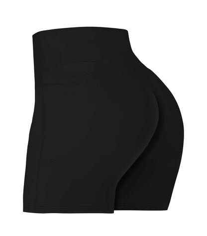 Sunzel 8" / 5" / 3" Biker Shorts for Women with Pockets, High Waisted Yoga Workout Shorts Black Small
