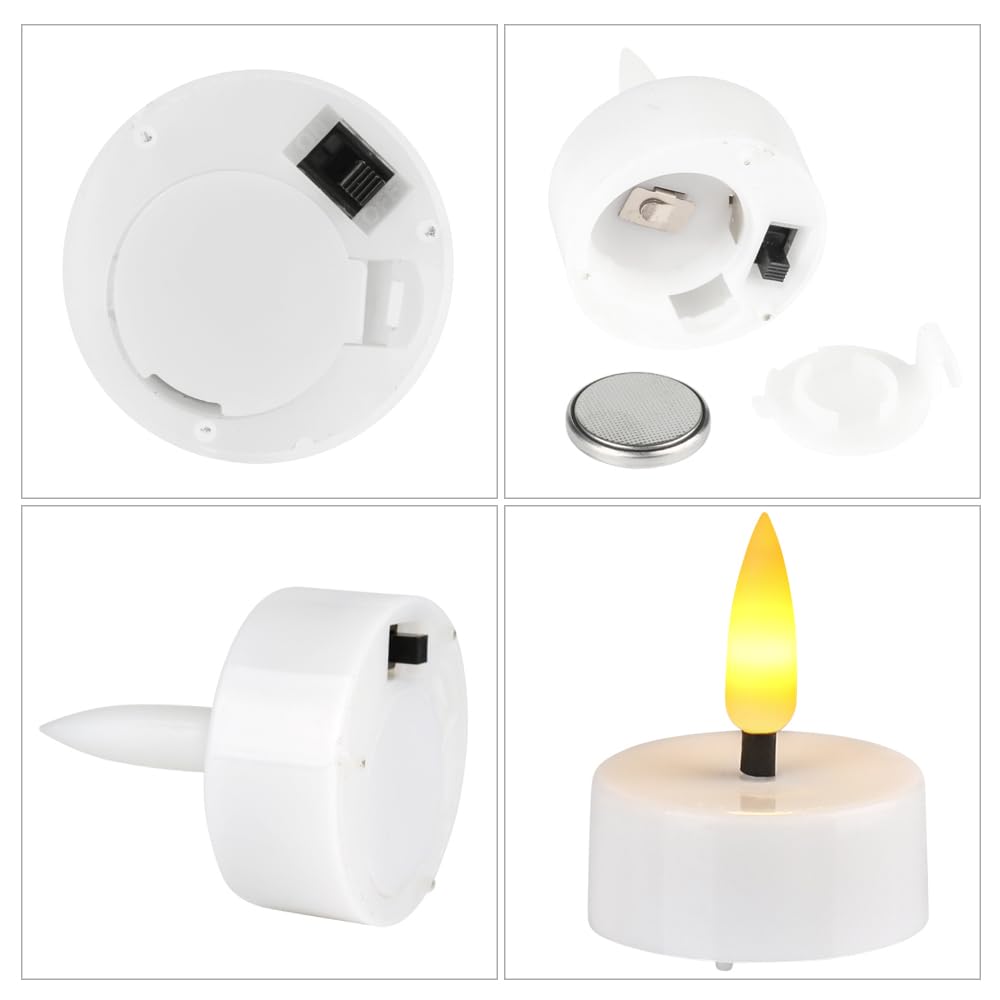 ENERJARY LED Tea Light Candles with Timer Flickering Flame 12pcs Battery Operated Realistic Bright Unscented Tea Light Fake Candles for Romantic Wedding Home Xmas Decor Birthday Halloweens Warm White